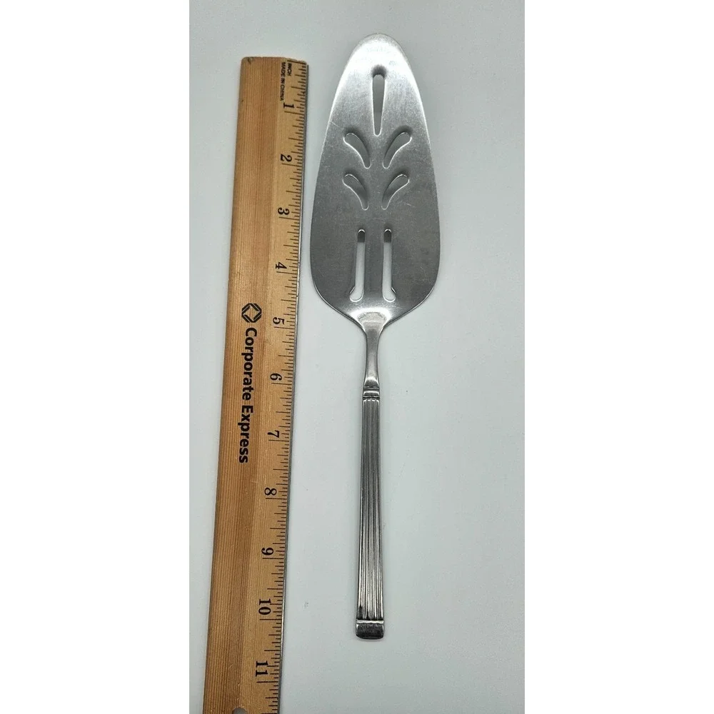 Vintage Stainless Korea Slotted Serving Spatula Pie Cake Server Utensil